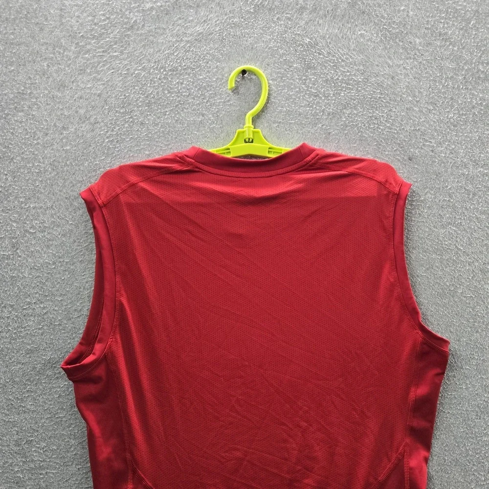Adidas Men Shirt 2XL Red‎ Activewear Logo Sleeveless